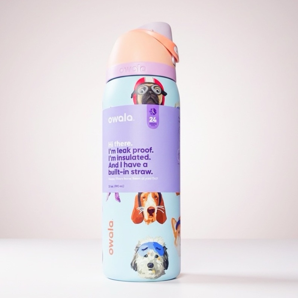 Owala UO Exclusive Dog Collage FreeSip 32 oz Water Bottle | NWT